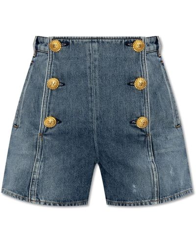 Balmain Shorts > denim shorts - Bleu