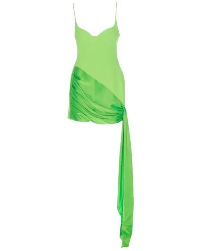 David Koma Draped-skirt Paneled Mnidress - Green