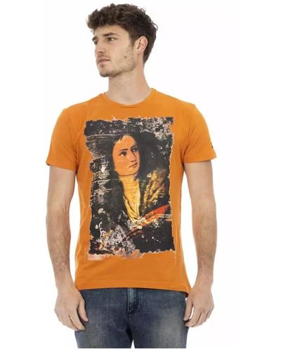 Trussardi T-shirt aus farbener baumwolle - Orange