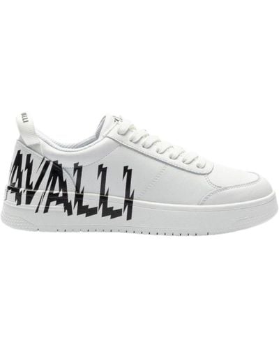 Just Cavalli Sneakers in pelle bianca con logo lettering - Bianco