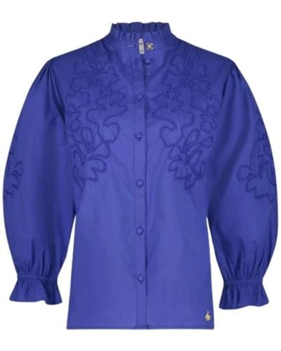 FABIENNE CHAPOT Maurice camicia in cotone ricamata - Blu