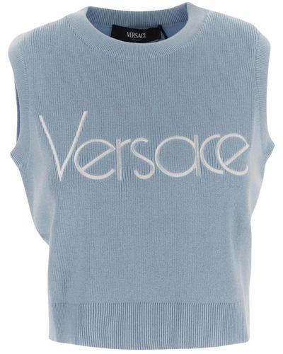 Versace Round-neck knitwear - Azul
