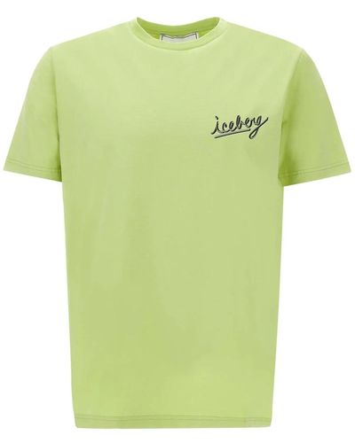 Iceberg Limegrünes t-shirt mit logo-print
