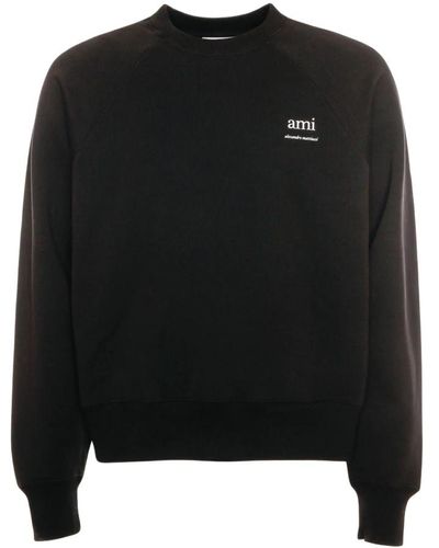 Ami Paris Organisches sweatshirt mit raglanärmeln - Schwarz
