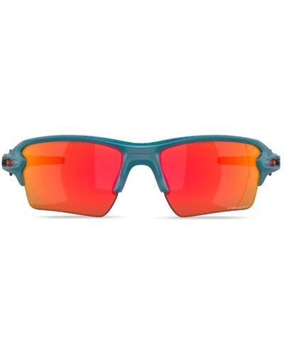 Oakley Verspiegelte rechteckige sonnenbrille in aqua blau - Rot