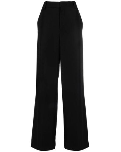 Balmain Pantalones anchos de lana - Negro