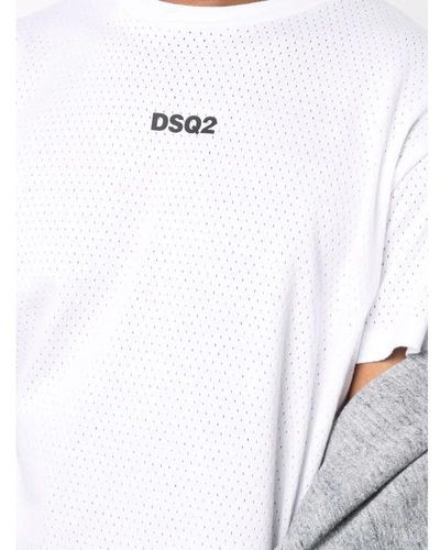 DSquared² Logo-Netz-T-Shirt - Weiß