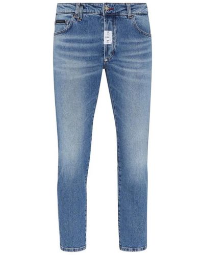 Philipp Plein Jeans in denim classici per l'uso quotidiano - Blu