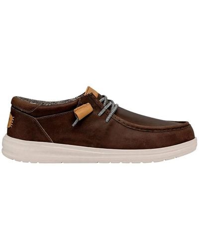 Hey Dude Shoes > flats > laced shoes - Marron