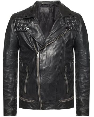 AllSaints Conroy Leather Biker Jacket - Schwarz