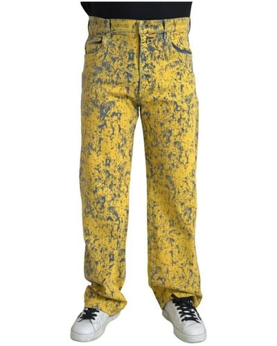 Dolce & Gabbana Jeans in denim giallo tie-dye