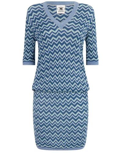 M Missoni Knitted Dresses - Blue