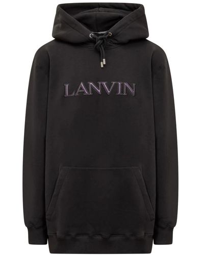 Lanvin Schwarzer hoodie-sweatshirt mit gesticktem logo