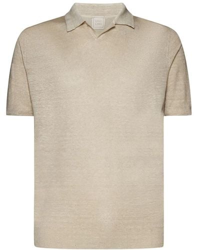 120% Lino Polo Shirts - Natural