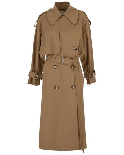 Sportmax R trenchcoat mit langen ärmeln - Natur