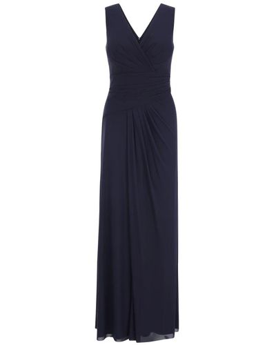 Vera Mont Abendkleid mit v-ausschnitt,elegantes abendkleid mit v-ausschnitt - Blau