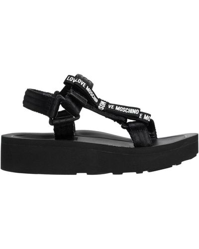 Love Moschino Flat Sandals - Black