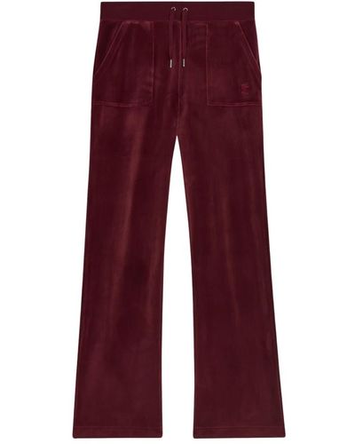 Juicy Couture Pantalones del ray classic velour borgoña - Rojo