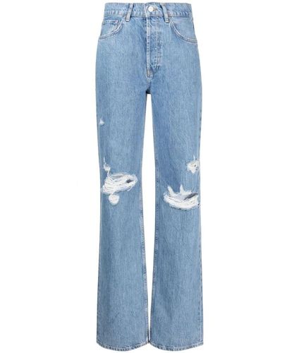 Anine Bing Gio high-rise straight jeans - Blu