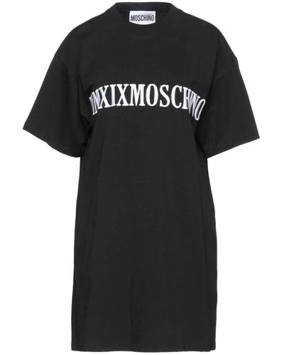 Moschino Couture t-shirt kleid mit logo-stickerei - Schwarz
