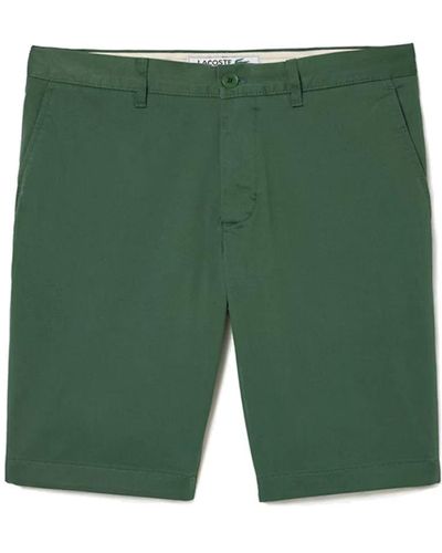 Lacoste Slim fit stretch cotton bermuda shorts - Grün