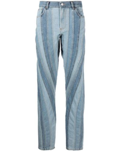 Mugler Blaue spiral straight-leg jeans