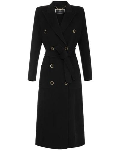Elisabetta Franchi Coats > belted coats - Noir