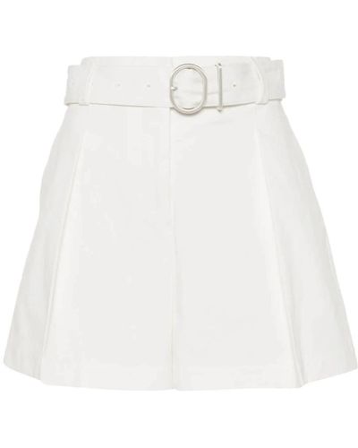 Jil Sander Pantalones cortos de algodón blanco con presillas para cinturón