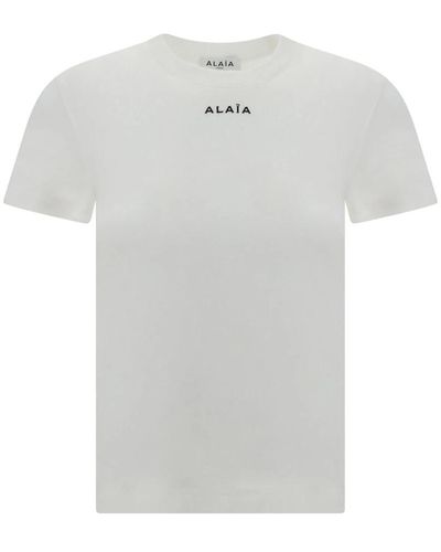 Alaïa Baumwoll t-shirt - Weiß