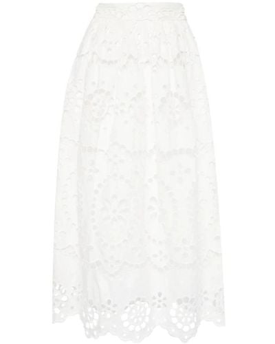 Zimmermann Midi Skirts - White