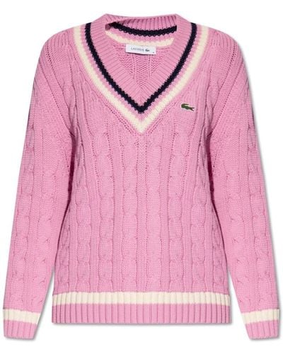 Lacoste Pullover mit logo-patch - Pink