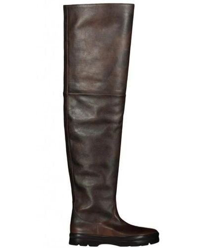 The Row Over-Knee Boots - Brown