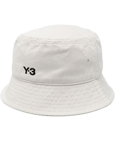 Y-3 Talc bucket hat mit besticktem logo - Weiß