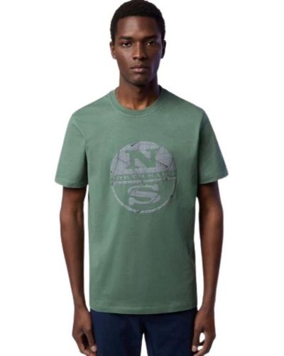 North Sails T-shirt aus organischer und recycelter baumwolle - Grün