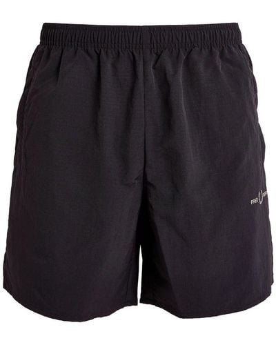 Fred Perry Shorts ripstop con logo laterale - Blu