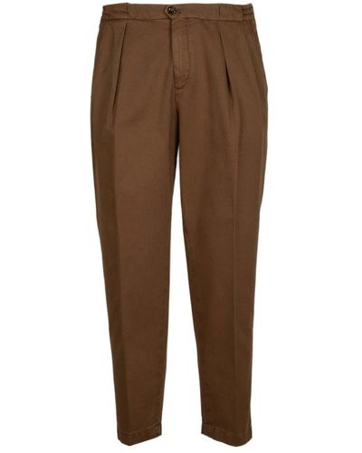 BRIGLIA Pantaloni in cotone portobello marrone