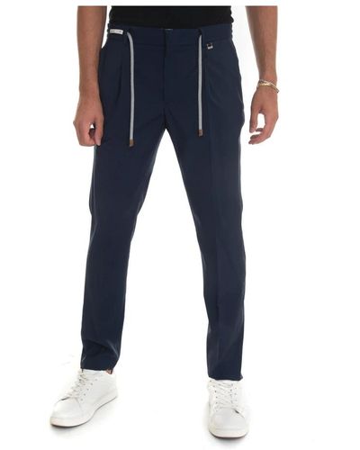 Paoloni Slim-Fit Trousers - Blue