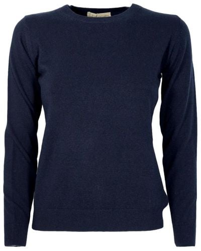Cashmere Company Maglia girocollo in cashmere lana morbida blu