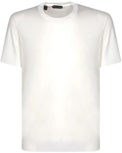 Tom Ford Weißes baumwollmischung t-shirt rundhals