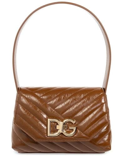 Dolce & Gabbana Schultertasche mit logo - Braun