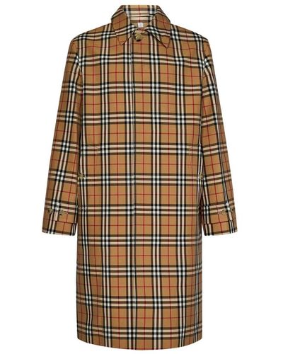 Burberry Single-Breasted Coats - Brown