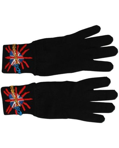 Dolce & Gabbana #dgloveslondon Embroidered Wool Gloves - Black