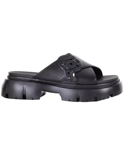 Karl Lagerfeld Schwarze slide-sandalen