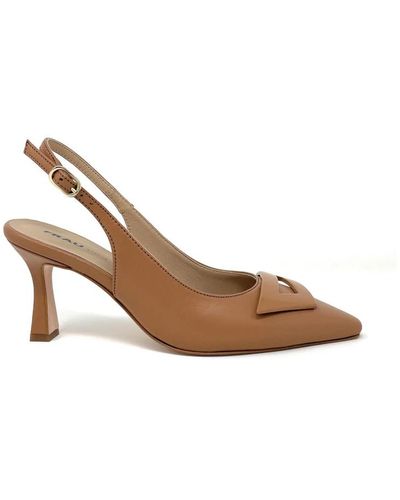 Frau Zapatos slingback de cuero en color tan - Marrón