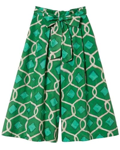 Twin Set Falda y pantalón de muselina estampada - Verde