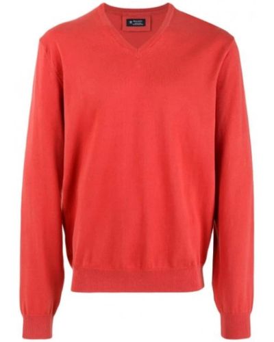 Hackett Weicher baumwoll v-ausschnitt pullover - Rot