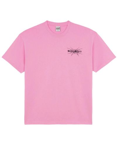 POLAR SKATE Spiderweb tee in rosa baumwolle - Pink