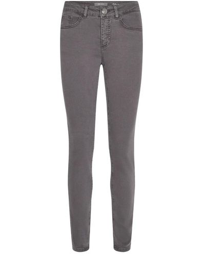 Mos Mosh Slim-fit high-waisted colour pant pantalones - Gris