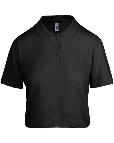 Bomboogie Linen cotton knit polo shirt - Negro