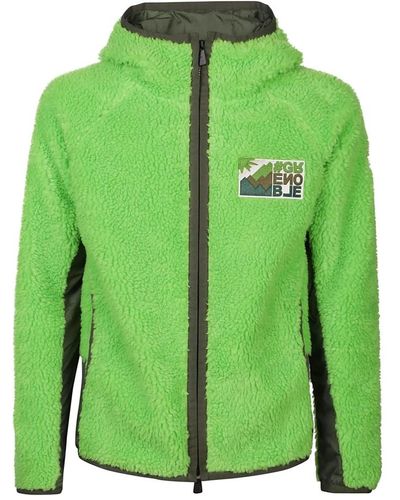 Moncler Sportlicher zip up cardigan - Grün